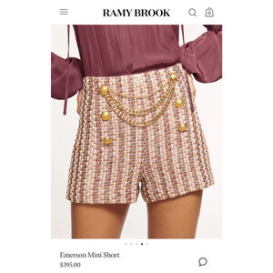 Women's Ramy Brook High Waist Shorts Size 4 Pink Brown